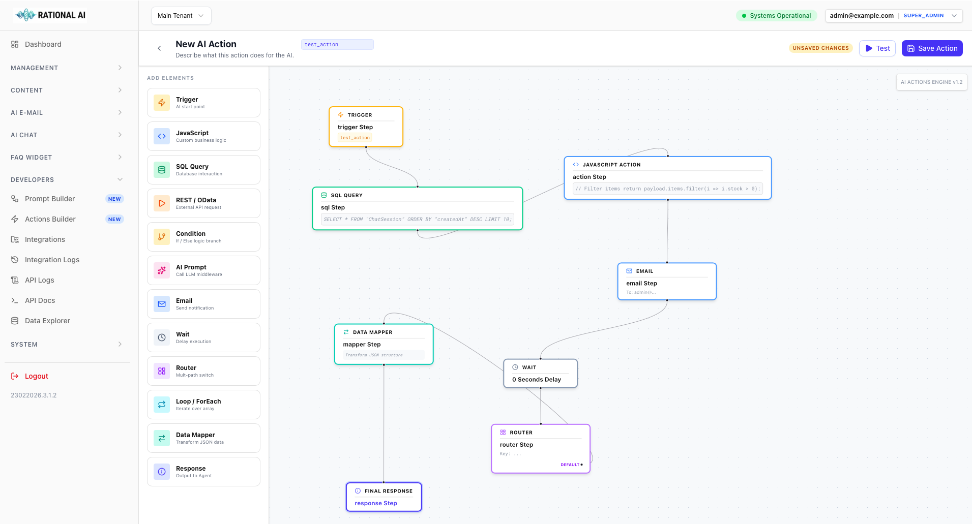 Rational AI Actions Builder
